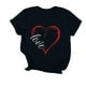 thumbnail image 1 of Camiseta de Manga Corta de Cuello Redondo Impresa para las Mujeres Día de San Valentín, Mezcla Ligera de Poliéster para Primavera Verano Otoño, 1 of 7