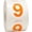 Hot Orange 9, variant on Orange Number 3 Circle Stickers | 1.5" Inches Round | 500 Pack