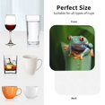 thumbnail image 6 of Honeii Red-Eyed Tree Frog Print Leather Coaster Set of 4, Ideal for Safeguarding Your Furniture from Drinks Spills and Effortless Cleanup-Square, 6 of 6