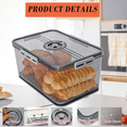 thumbnail image 4 of Bread Box with Lid for Kitchen Counter, 10L Airtight Loaf Bread Storage Container Time Recording Bread Keeper, 4 of 7