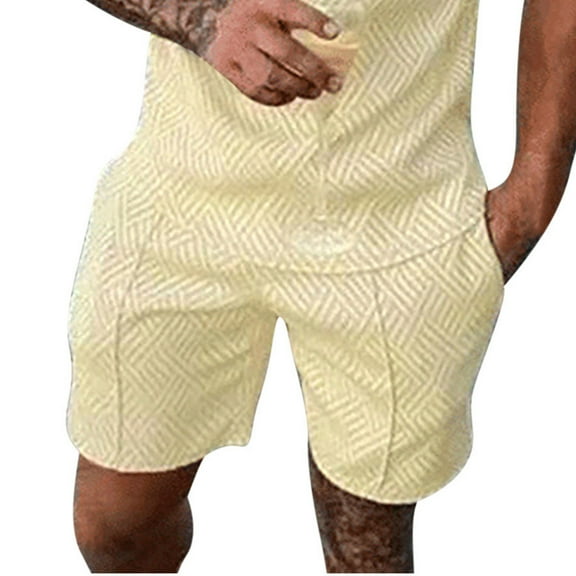 HOOMEUMY Men's Summer Beach Shorts Set Two Piece Outfits Tracksuit T-Shirt Shorts Jogger Sport Suit Activewear Black Beige XXXXL