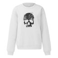 thumbnail image 4 of FASHOFT Halloween Sweatshirt for Women Cute Skull Graphic Oversized Hoodie Long Sleeve Crew Neck Sweater Fall Winter Casual Holiday Pullover Tops White XL, 4 of 6
