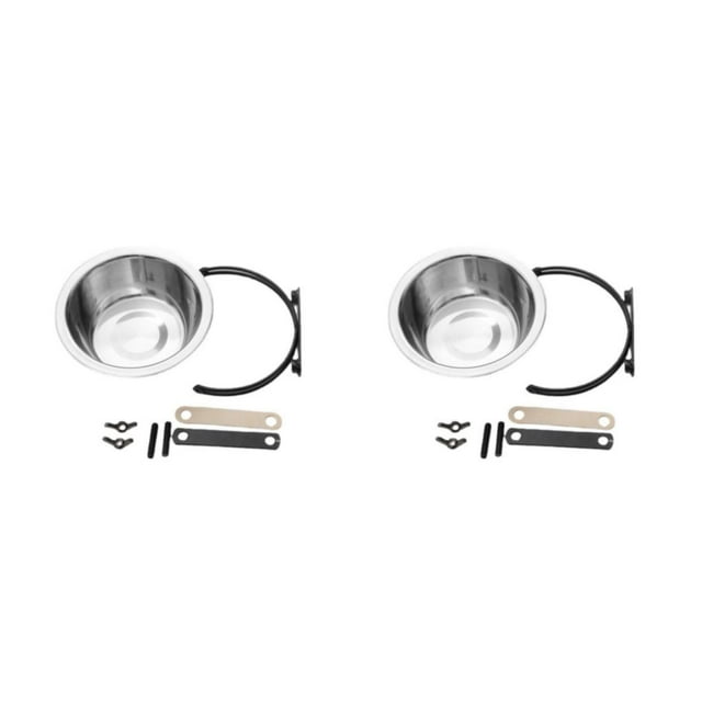 mmirethe Bol de Nourriture en Acier Inoxydable Robuste et Durable pour Animaux de Compagnie en Acier Inoxydable Est 21CM 2Set