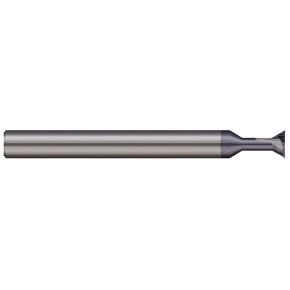 Micro 100 DT-125-060-010 Coupe-Bordures, Angle 60 Pouces Inclus, 0.065 Pouces LOC, Diamètre de Coupe 1/8 Pouces, Diamètre de Cou 0.065 Pouces, Longueur de Cou 1/8 Pouces, 0.010 Pouces Coin, 2 Fl, Diamètre de Tige 1/8 Pouces, 1-1/2 Pouces OAL, Non Revêtu