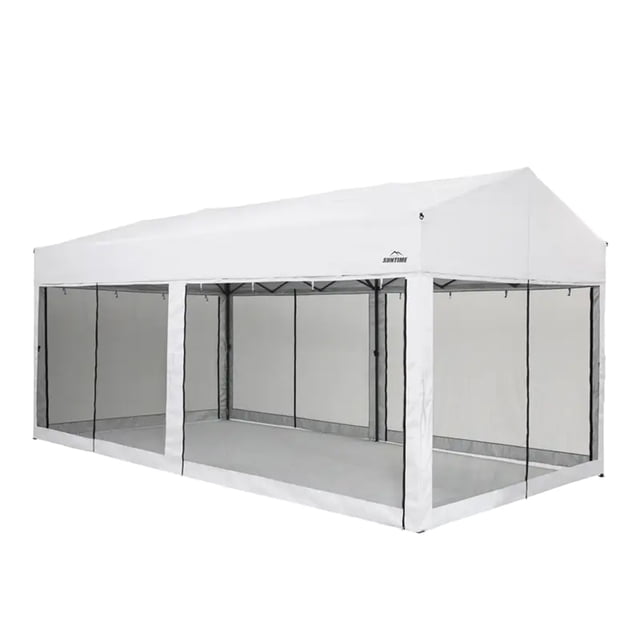 Suntime 10'x20' Easy Pop Up Rectangular Canopy w/Removable Sidewalls, White