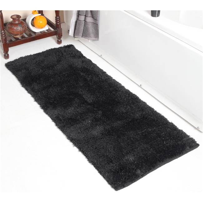 Affinity Linens MCSRG24X60BLK Micro Shag Soft Bath Rug, Black 24 x 60 in.