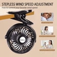 thumbnail image 4 of SkyGenius Battery Operated Mini Fan Rechargeable Clip on Fan Portable Desk Fan, Black, 4 of 7