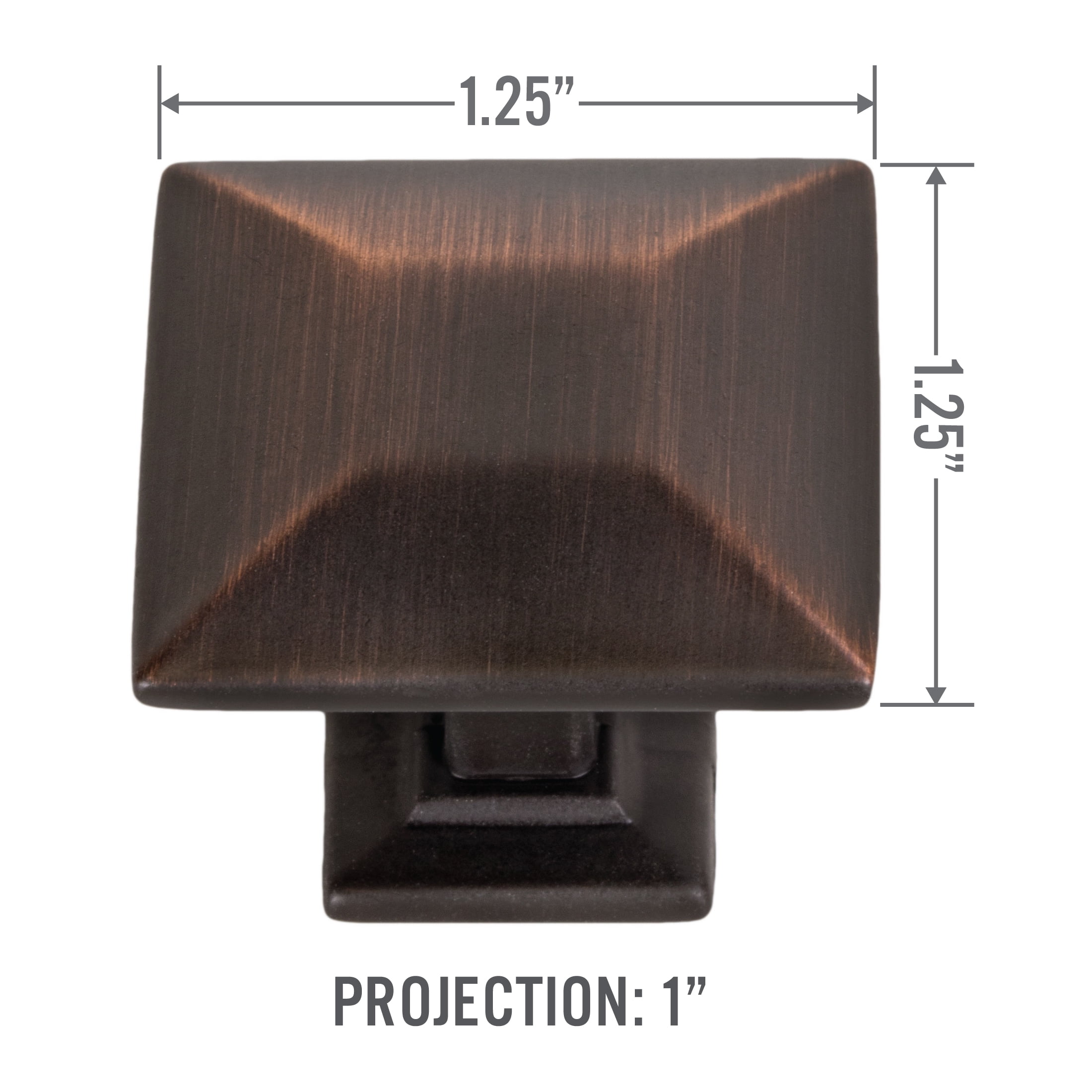 25 Pack Modern Pyramid Square Kitchen Cabinet Hardware Knob 1 4 Inch Oil Rubbed Bronze