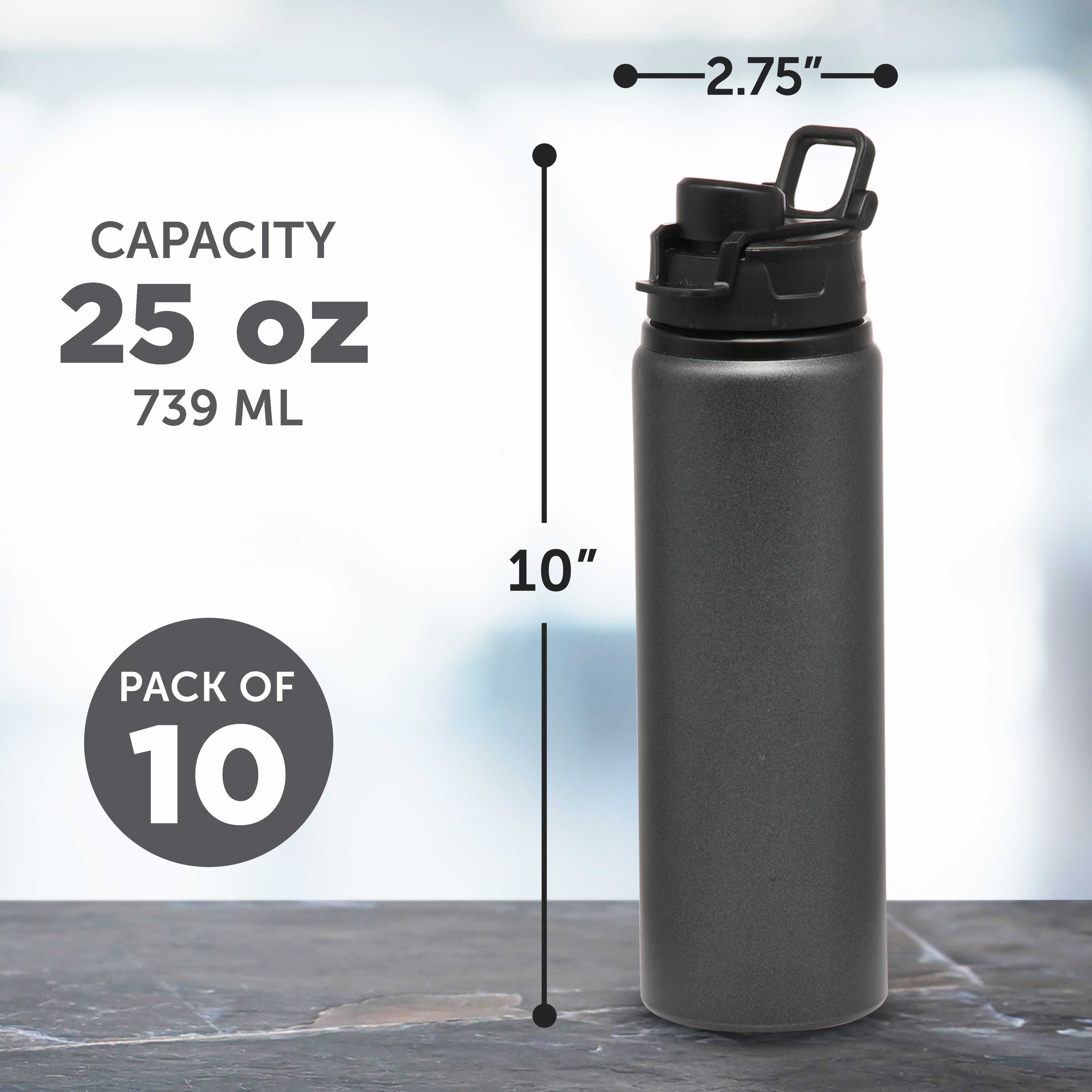 10 Pieces Aluminum Water Bottle 24 oz Aluminum Reusable Bottles Lightweight  Snap Lid Sports Water Bo…See more 10 Pieces Aluminum Water Bottle 24 oz