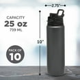 thumbnail image 5 of Aluminum Water Bottles with Snap Lids 25 oz. Set of 10, Bulk Pack - Reusable, Great for Gym, Hiking, Cycling, For School - Charcoal, 5 of 5