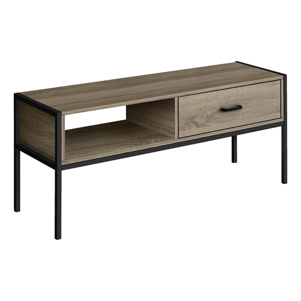 Tv Stand 48"L / Dark Taupe / Black Metal