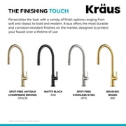Kraus Oletto High-Arc Single Handle Pull-Down Kitchen Faucet in Brushed Brass