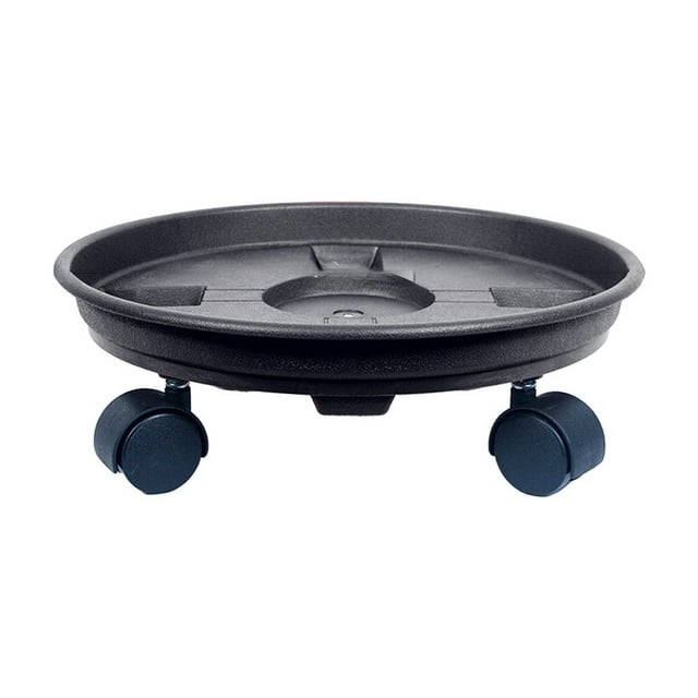 WRKEKC Clearance Flower Pot Tray with Wheels featuring a thick base roller and a large plastic design. This mobile flower pot chassis includes a water collection tray and four sturdy wheels for easy movement. Suitable for home decor, living room, bedroom, and kitchen settings.
