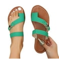 thumbnail image 4 of LOVZFMLL Sandals for Women 2025 Casual Ring Toe Flat Slippers Summer Beach Vacation Outdoor Slip On Flip Flops Thong Green 8.5, 4 of 8