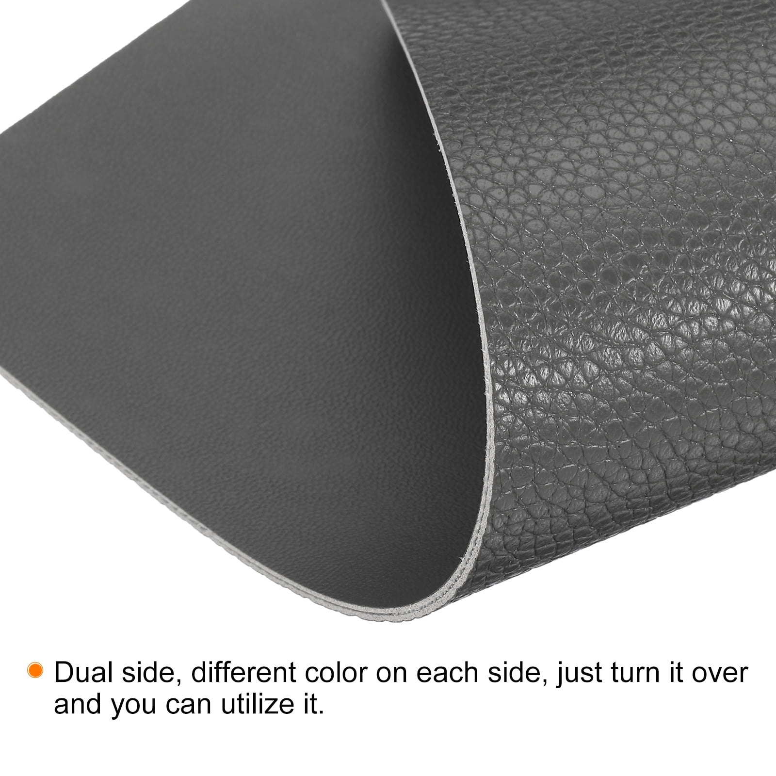 Uxcell 35"x18" Desk Mat Protector, PU Leather Dual Side Waterproof Mouse Pad Writing Mat for Office Home, Gray