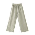 thumbnail image 4 of OSOLU Girls Pants Elastic Waistband Front Patch Pockets Relaxed Wide Leg Kids Casual Trousers Green, 4 of 4