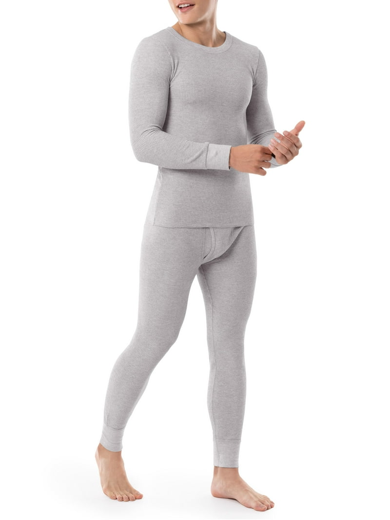Fruit of the Loom Men's Thermal Waffle Crew Top, 2-Pack