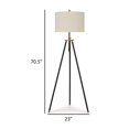 thumbnail image 5 of Benjara Egan 71 Inch Floor Lamp, White Drum Shade and Classic Tripod Metal Base, 5 of 5