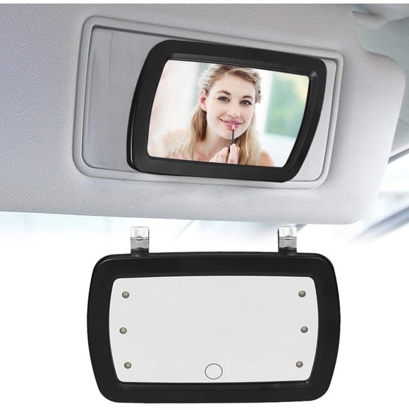 Miroir pare-soleil de voiture, miroir de maquillage, miroir cosmétique avec six lumières LED