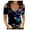 Black, variant on Pntutb Womens Broken Floral Print Loose V-Neck Short Sleeve Tunic Shirt Blouse Tops