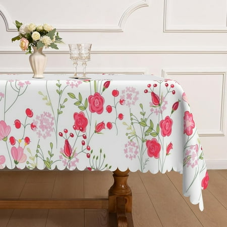 

Mizhona Vintage Floral Tablecloth Rectangle Spring Nature Table Cloth for Kitchen Dinner Decor 60 x84