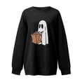 thumbnail image 5 of Meichang Chandails en Molleton d'Halloween pour Femmes Mode Automne Imprimé Fantôme Chandail Ample Confortable Col Rond Chandail en Molleton Orange Manches Longues Hauts Décontractés en Polaire, 5 of 5