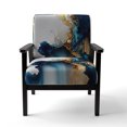 thumbnail image 4 of Designart "Modern Fluid Gold And Blue Ii" Upholstered Modern & Contemporary Accent Chair and Marble Abstract Arm Chair - Multiple Color & Pattern, 4 of 7