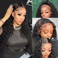 thumbnail image 1 of Nervoss Pelucas delanteras de encaje ondulado de agua 13x4 para mujer, cabello humano prearrancado, peluca frontal de encaje ondulado con pelo de bebé, color natural, HD, transparente, onda profunda,, 1 of 5