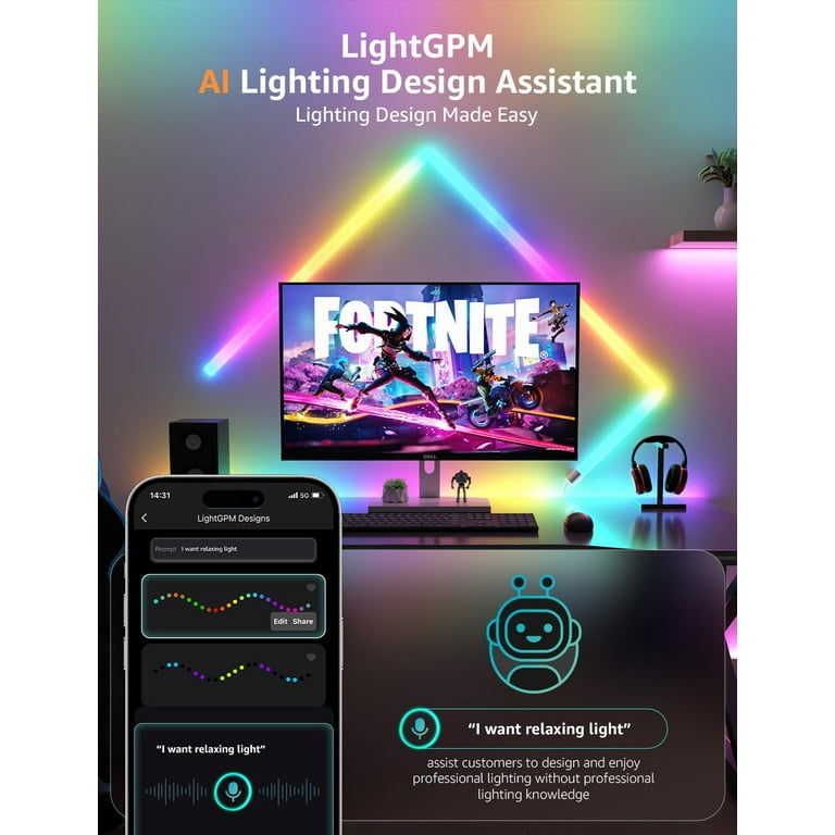 Lepro WL1 Smart Wall Light, AI Generated Lighting, Music