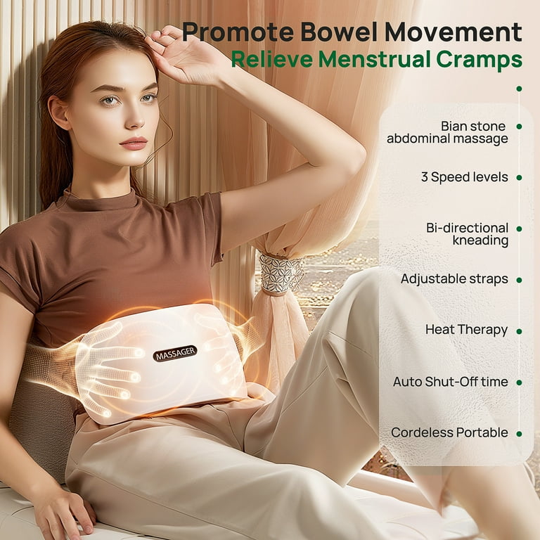 MJK Double Disc Abdominal Massager with Heat, Electric Automatic