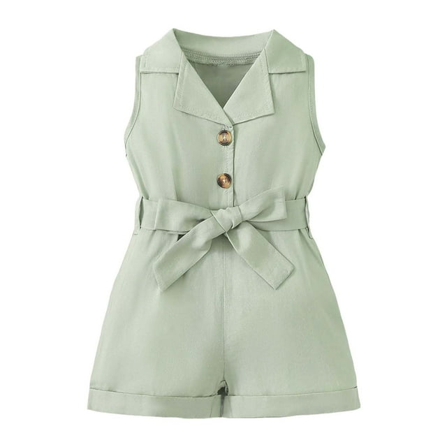 MIASHUI Combinaison Adorable pour Filles Tout-Petits Design Classique à Col Ceinturé pour Usage Quotidien et Confort