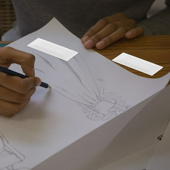 SOPOTUTU 6pcs White Rubber Pencil Erasers for Artists, Gentle on Paper, Ideal for Drawing and Sketching