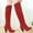 Red, variant on BONIXOOM Winter Boots for Women High Heel Rubber Slip-On Over-the-Knee Winter Blue