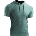thumbnail image 1 of Men's Dry Fit Performance Running Workout Sport Athletic Shirt with Hoods Light Green XL, 1 of 6