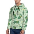 thumbnail image 3 of Naloa Cute Dinosaurs in Space Men's Casual Hooded Collar Drawstring Hoodies Pullover Sweatshirts Casual Long Sleeve Shirts-4X-Large, 3 of 7