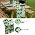 thumbnail image 5 of St Patricks Day Table Runner - 72 Inch Long, Kitchen Dining Table Runner Dresser Scarves, Spring Country Green Black Shamrock Farmhouse Decor for Coffee Tables Wedding Party Banquet, 5 of 8