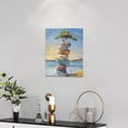 thumbnail image 2 of Serenity Prayer Zen Stone Decor Wall Art Rustic Rock Tree Beach Pictures Wall Decor Meditation Canvas Painting Prints Artwork Home Decorations Framed for Yoga Spa Massage Room Bathroom Bedroom 12"x16", 2 of 6