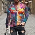 thumbnail image 1 of Amzcrzy - Sudadera Para Hombre, Informal, Cuello Redondo, Manga Larga, Camiseta Estampada, Blusa, Multicolor, 3Xl, 1 of 5