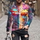 thumbnail image 1 of Amzcrzy - Sudadera Para Hombre, Informal, Cuello Redondo, Manga Larga, Camiseta Estampada, Blusa, Multicolor, 5Xl, 1 of 5