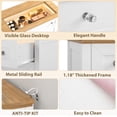 thumbnail image 6 of 4 Drawer Dresser  with LED Light White Nightstand Cabinet  with Glass Table-top  for Bedroom, Living Room, 6 of 7