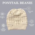 thumbnail image 3 of GFDYREE Tuque pour Queue de Cheval pour Femmes avec Bouton pour Masque, Tuque Chignon Haute et Décoiffée avec Trou pour Queue de Cheval, 3 of 7
