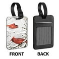 thumbnail image 2 of WIRESTER 2pcs Set PU Leather Luggage Tags Privacy Label Flap for Travel Suitcase Baggage - Red Cardinal Birds In Summer Winter, 2 of 7