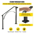 thumbnail image 5 of VEVOR Outdoor Stair Handrail Arch #3 Wrought Iron Adjustable Fit 3–4 Steps, Black, 5 of 10