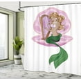 thumbnail image 5 of Ambesonne Romance Shower Curtain, Mermaid Art, 69"Wx70"L, Pink Green, 5 of 5