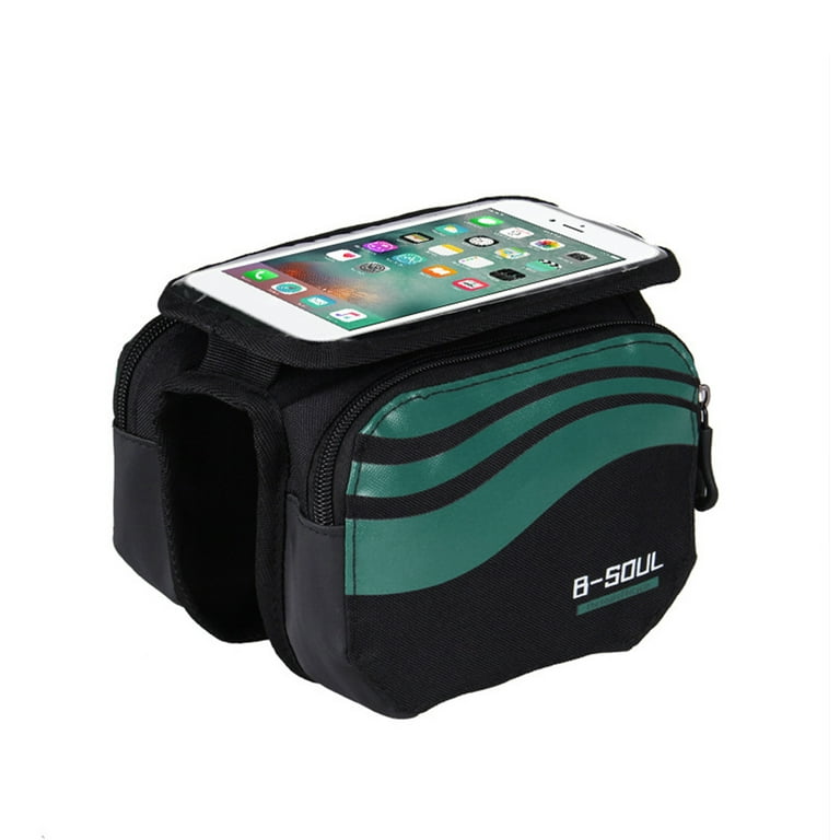 Visland Bicycle Bag With Phone Pouch Double Waterproof Touch Screen Top  Tube Cycle Accessories - Walmart.com