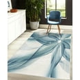 thumbnail image 4 of Abstract Decorative Rug, Geometrical Smoke Like Striped Huge Flower Floral Design Work of Art, Quality Carpet for Bedroom Dorm and Living Room, 6 Sizes, Blue Grey, by Ambesonne, 4 of 4