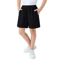 thumbnail image 2 of YunPes Toddler Girls Cotton Linen Shorts Quick Dry Elastic Waist Short Pants Kids Boys Soccer Basketball Gym Pull on Sport Shorts, 2 of 4