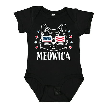 

Inktastic 4th of July Meowica Cat in Flag Sunglasses Gift Baby Boy or Baby Girl Bodysuit