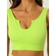 thumbnail image 5 of Conjunto de entrenamiento de 2 piezas para mujer INSPIRE CHIC, sujetador deportivo sin costuras y leggings de cintura alta, talla L, verde flúor, 5 of 5