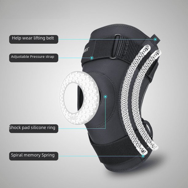 Rodillera con soporte de resorte para correr, para hombres y mujeres, para baloncesto, senderismo, deportes, absorción de impactos, transpirable, menisco, manga protectora de rodilla